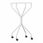 Pedestal Redondo Bandeja Plástica F10 Epoxi Branco
