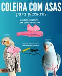 Coleira Ajustável Com Asas e Corda De Tração Para Pássaros Mansos - Rosa - imagem 3