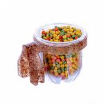 Porta Vitamina Rubi - Pequeno - Cristal com Presilha Madeira Clara