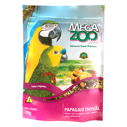 Megazoo - Papagaio Tropical - 700g - Terra dos Pássaros