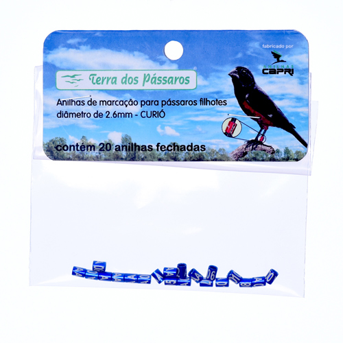 Anilhas Fechadas para Marcação - 2.6 mm - Curió - 20 un. - Azul Escuro - imagem 1