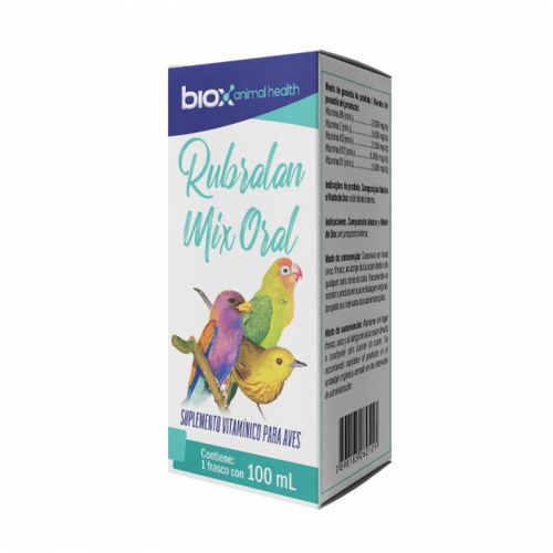 Rubralan Mix Oral para Aves - Biox - Suplemento Vitamínico - 100ml - imagem 1