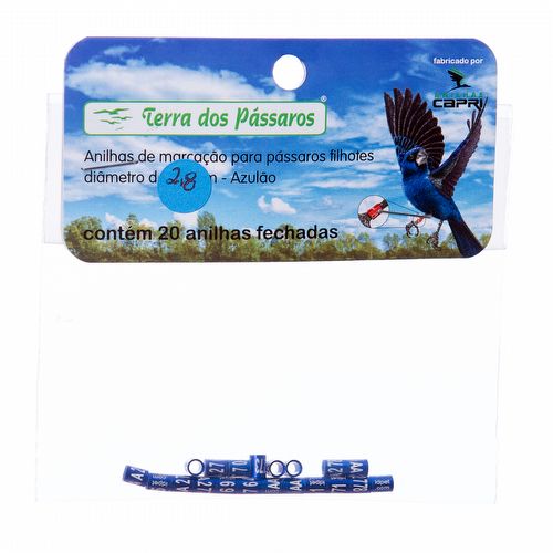 Anilhas Fechadas para Marcação - 2.8 mm - Azulão - Canário da Terra - 20 un. - Azul Escuro - imagem 1