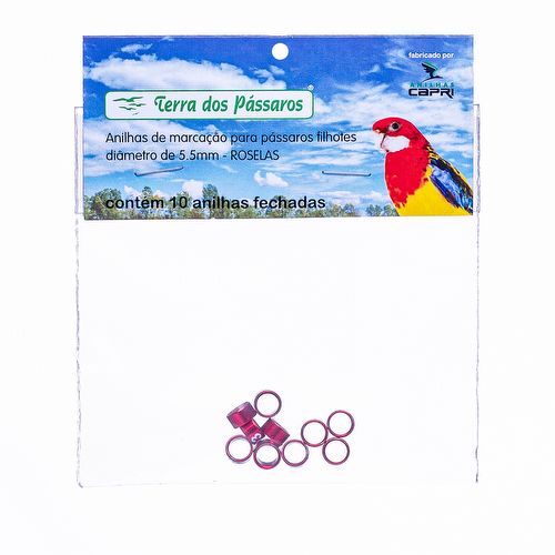Anilhas Fechadas para Marcação - 5.5 mm - Calopsita - Rosela - 10 un. - Vermelho - imagem 1