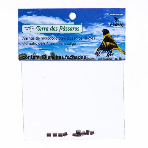 Anilhas Fechadas para Marcação - 2.4 mm - Pintassilgo - 10 un. - Bronze Claro - imagem 1