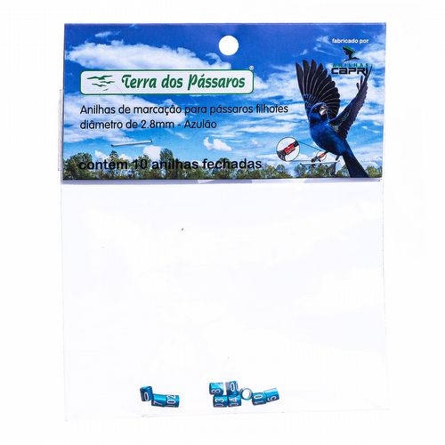 Anilhas Fechadas para Marcação - 2.8 mm - Azulão - Canário da Terra - 10 un. - Azul Claro - imagem 1