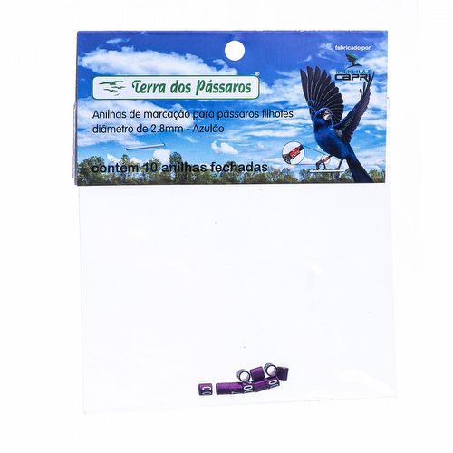Anilhas Fechadas para Marcação - 2.8 mm - Azulão - Canário da Terra - 10 un. - Violeta - imagem 1