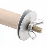 Poleiro para pássaro de madeira e aço inox com tigela dupla 25cm - imagem 3