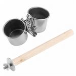 Poleiro para pássaro de madeira e aço inox com tigela dupla 25cm - imagem 5
