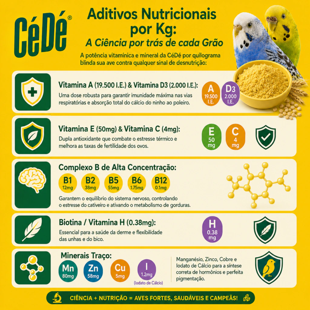 CéDé - Egg food Budgie - Calopsitas e Periquitos, Farinhada com Ovos - 1kg - imagem 5
