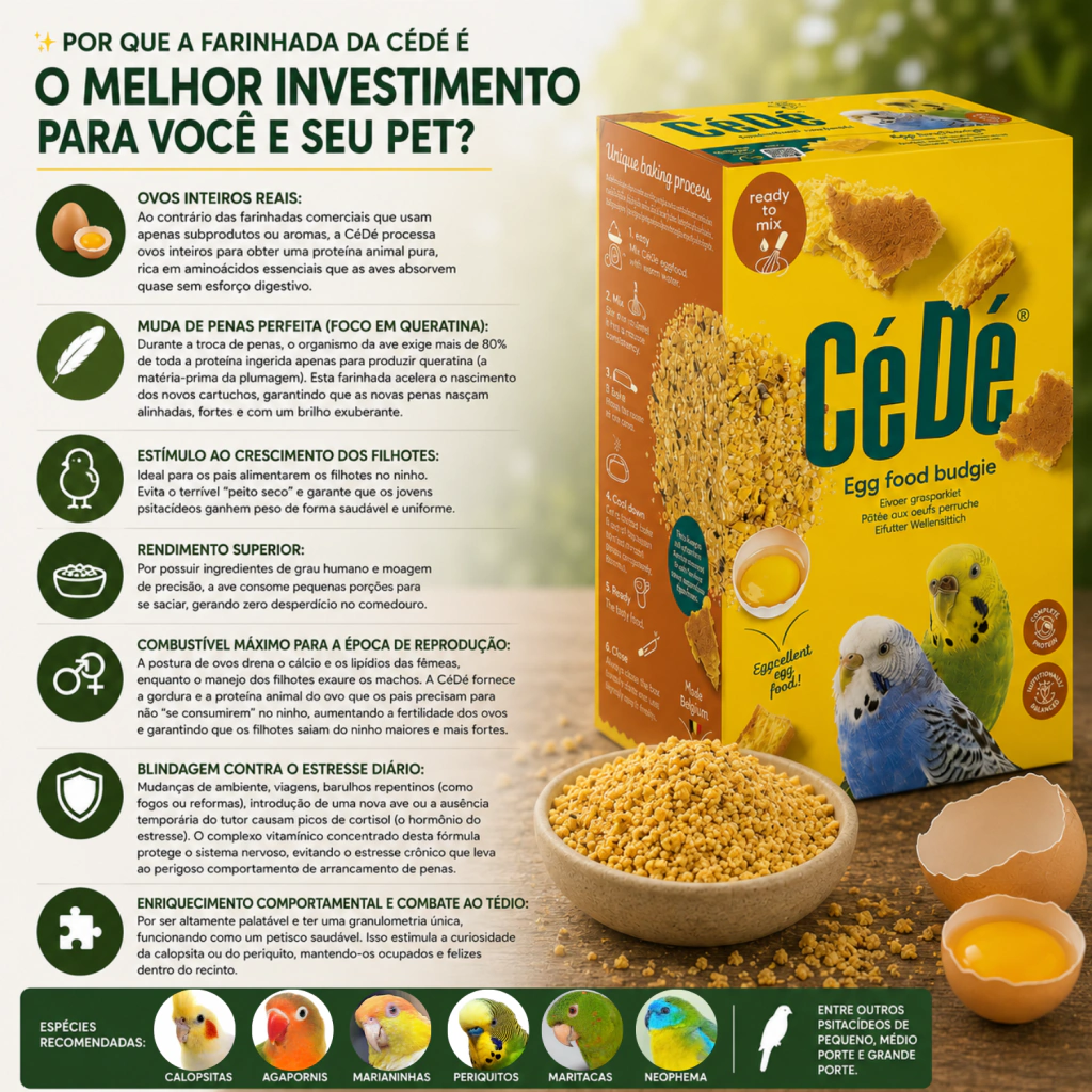 CéDé - Egg food Budgie - Calopsitas e Periquitos, Farinhada com Ovos - 1kg - imagem 6