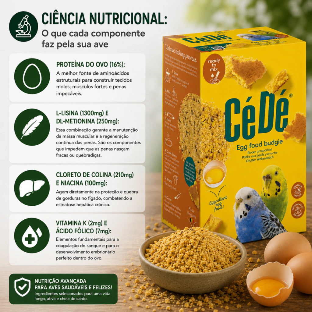 CéDé - Egg food Budgie - Calopsitas e Periquitos, Farinhada com Ovos - 1kg - imagem 7