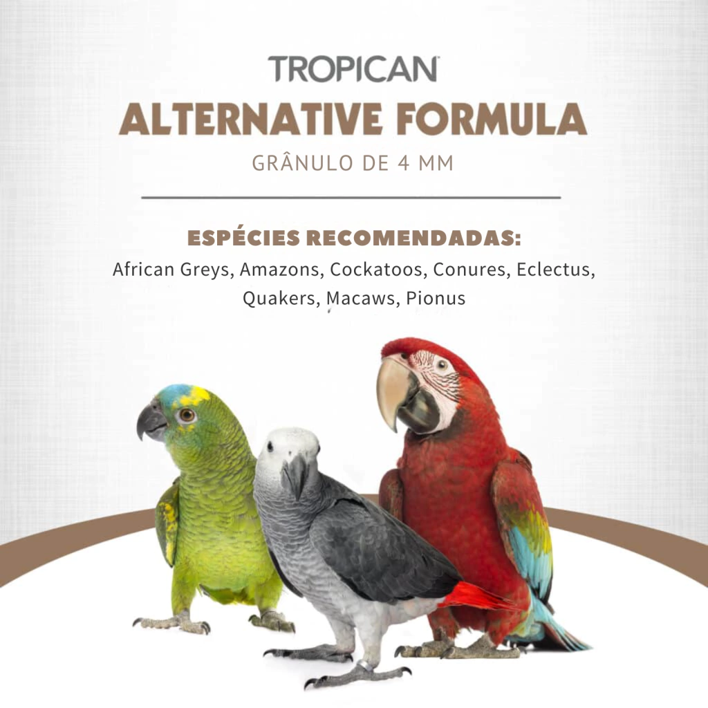 Hari Extrusada Tropican - Alternative Sênior - Ecletus - Papagaio - Arara - Bit 4mm  - Pássaros Idosos - 1,8kg - imagem 6