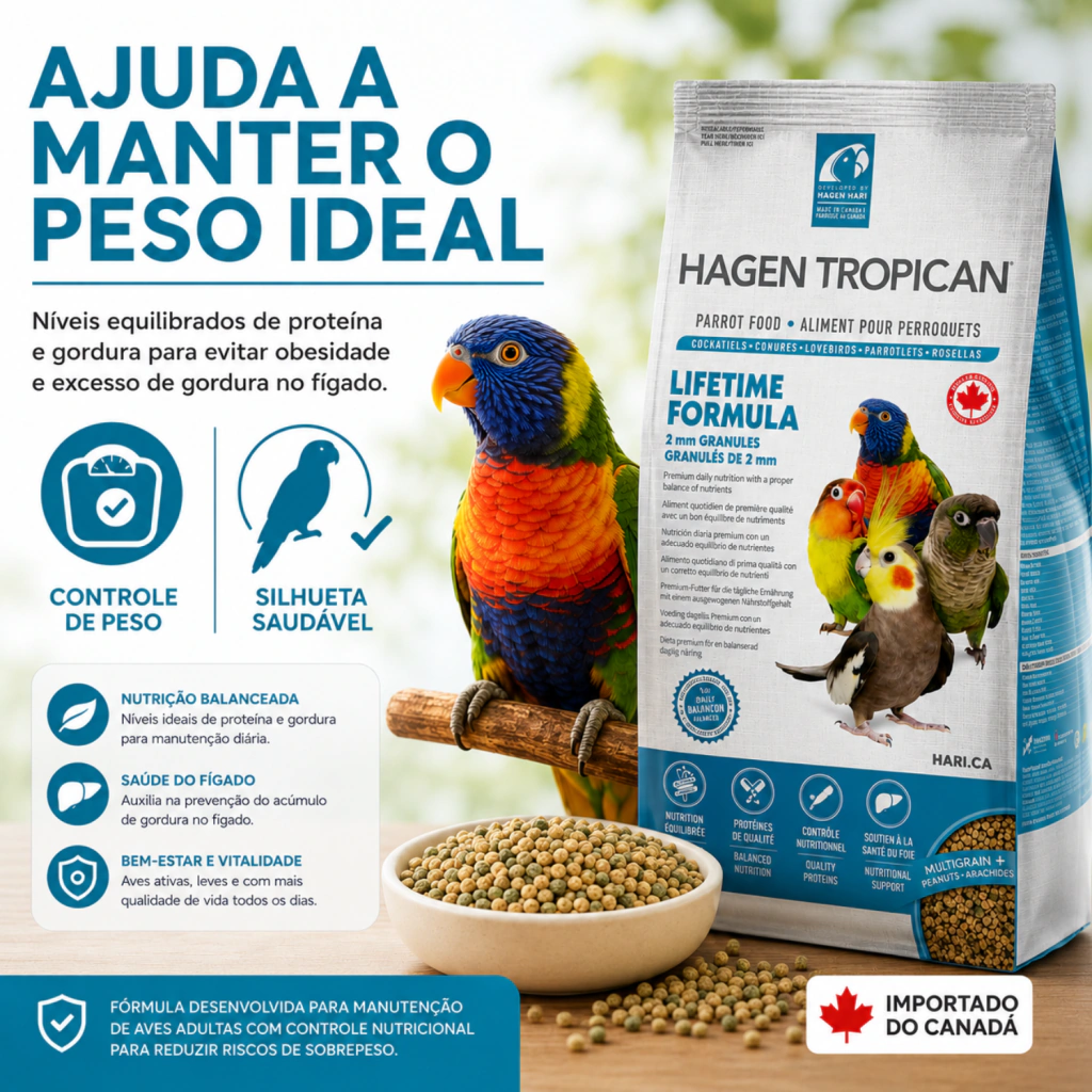 Hari - Extrusada Tropican LT2 - Pequenos e Médios Psitacídeos - Bit 2mm - 820g - imagem 7