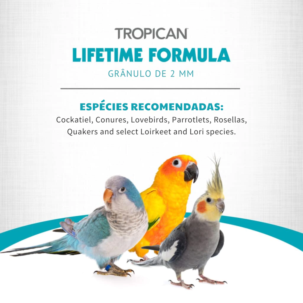 Hari - Extrusada Tropican LT2 - Pequenos e Médios Psitacídeos - Bit 2mm - 3,63kg - imagem 3