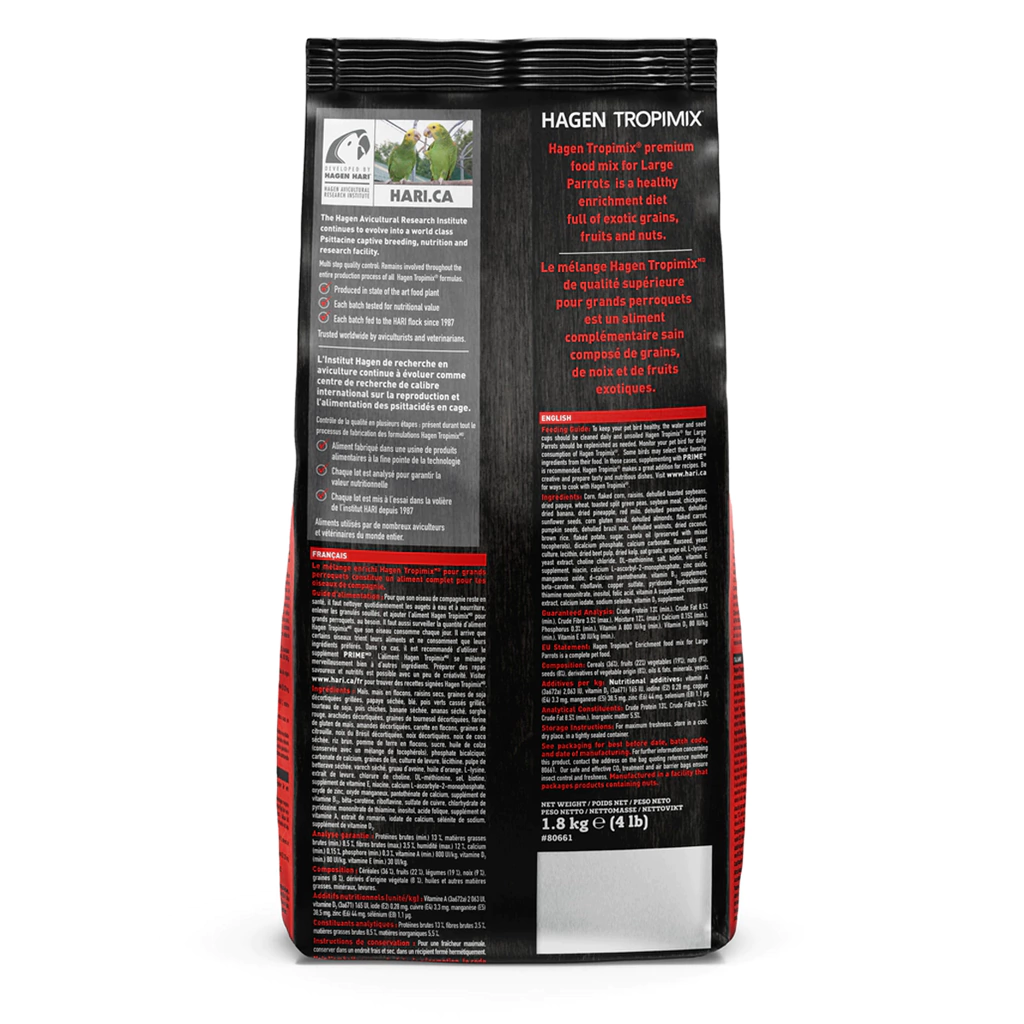 Hari - Tropimix Mistura de Grãos, Frutas Desidratadas, Extrusadas, Sementes para Médios e Grandes Psitacídeos - 1.8kg  - imagem 9